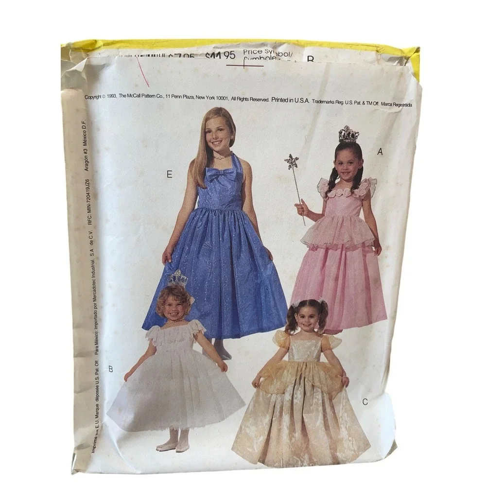 McCalls Costumes Sewing Pattern 6794 Girls Belles Of The Ball Size 5-6